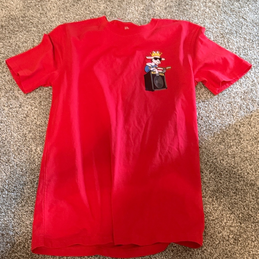 Men's Red Graphic Crew Neck T-Shirt